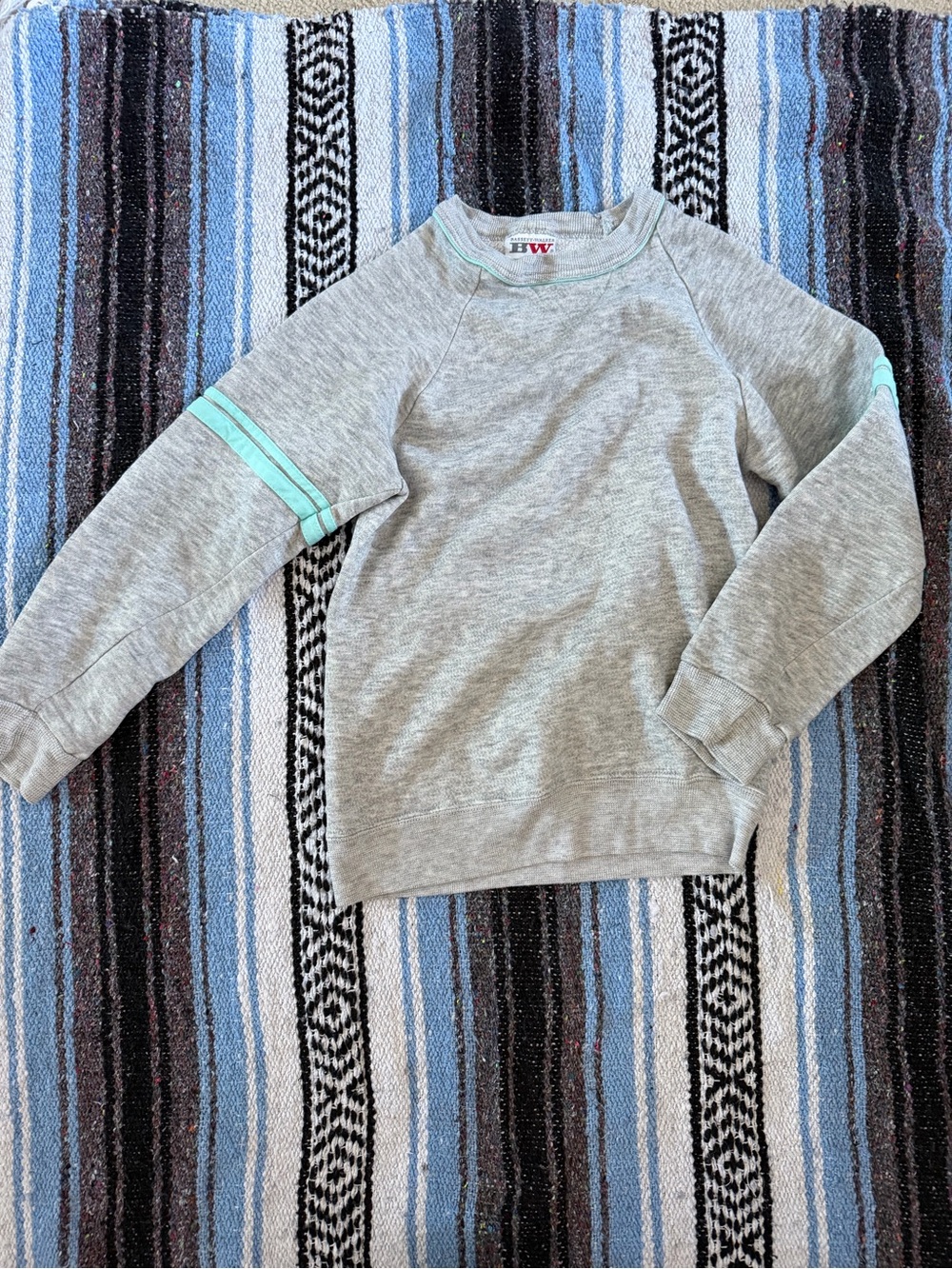 Vintage Light Gray Sweatshirt + blue shirt